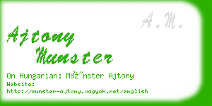 ajtony munster business card